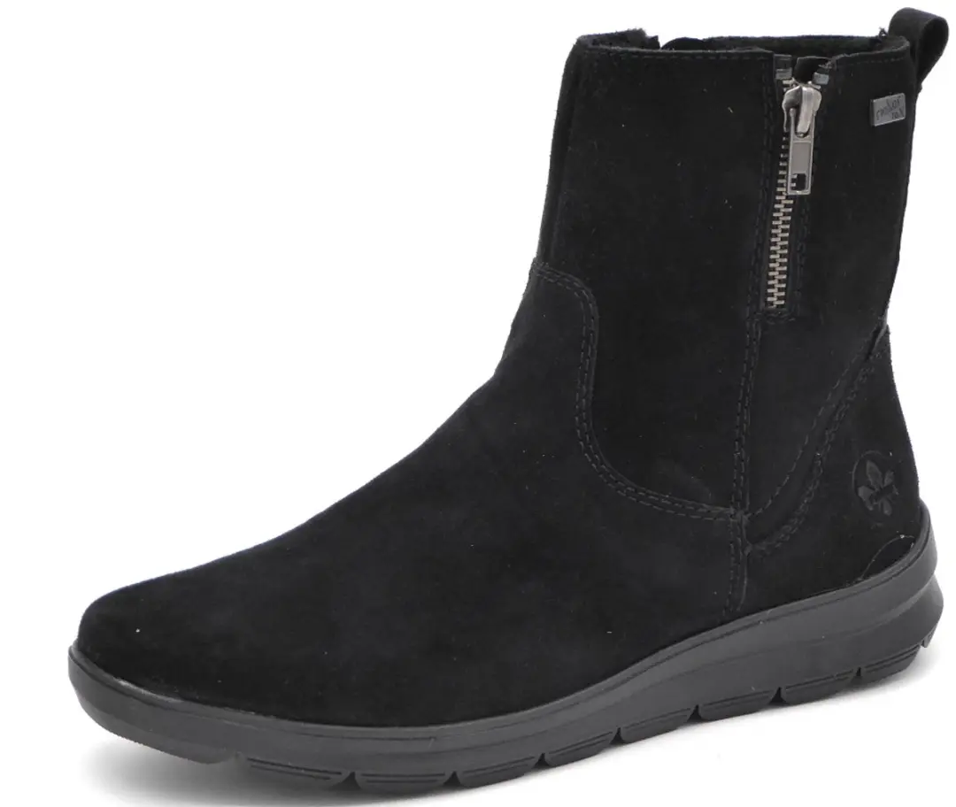 Rieker Tex Enkellaarsjes zwart Suede