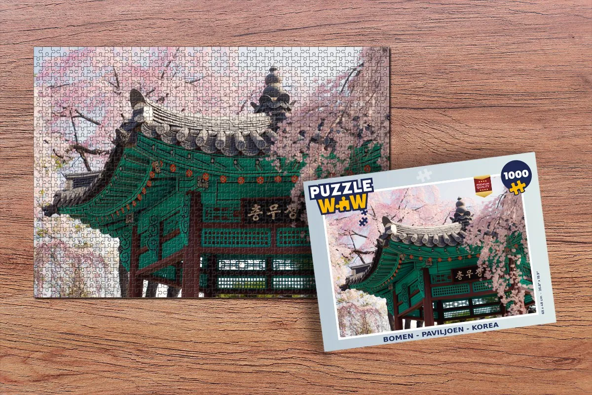 PuzzleWow Bomen Paviljoen Legpuzzel 1000 Stuks - Multicolor