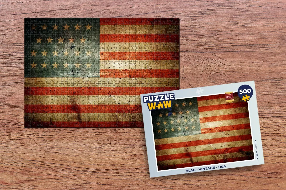 PuzzleWow Vintage USA Legpuzzel 500 Stuks - Multicolor