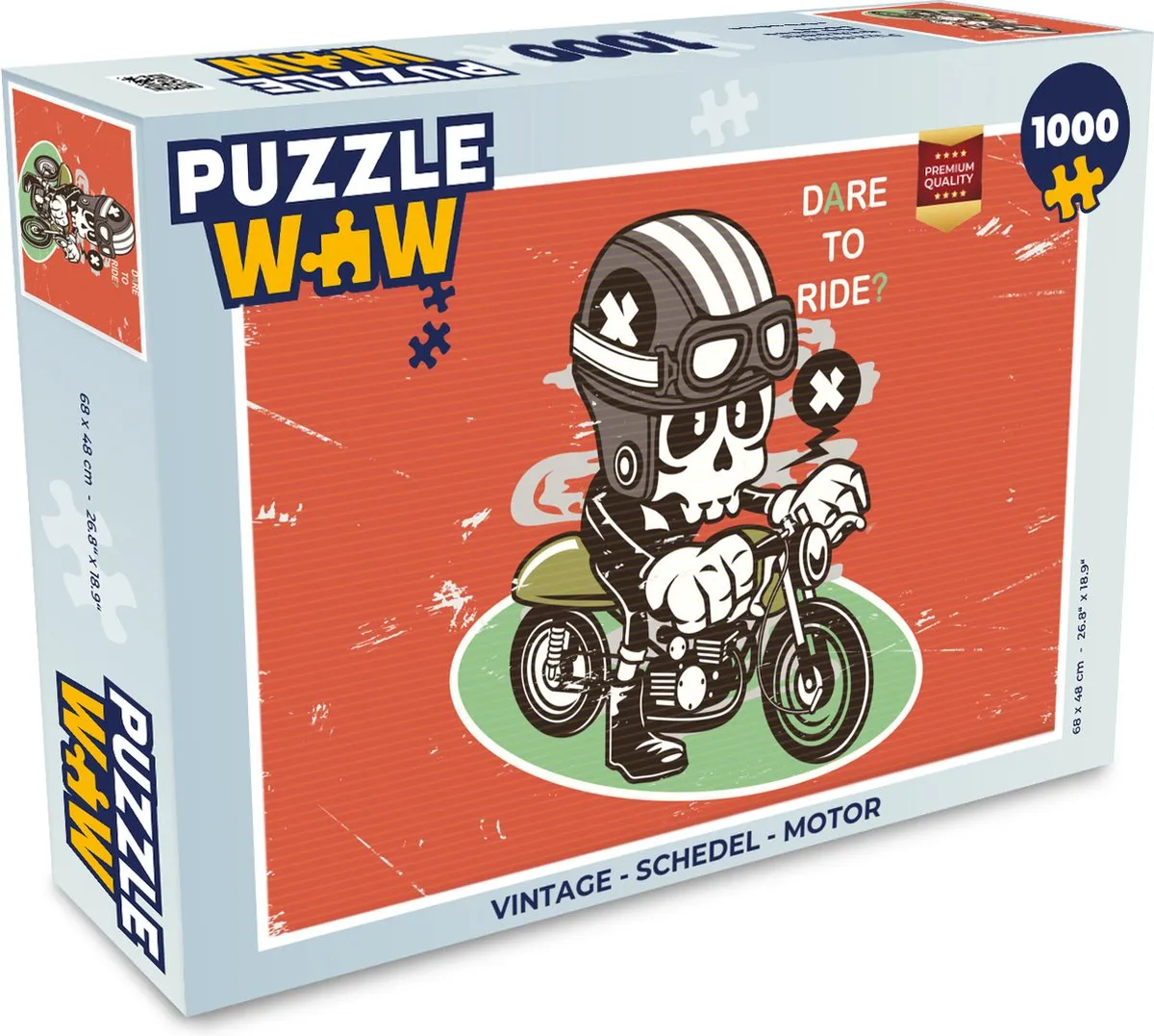 PuzzleWow Vintage Schedel Legpuzzel 1000 Stuks - Multicolor