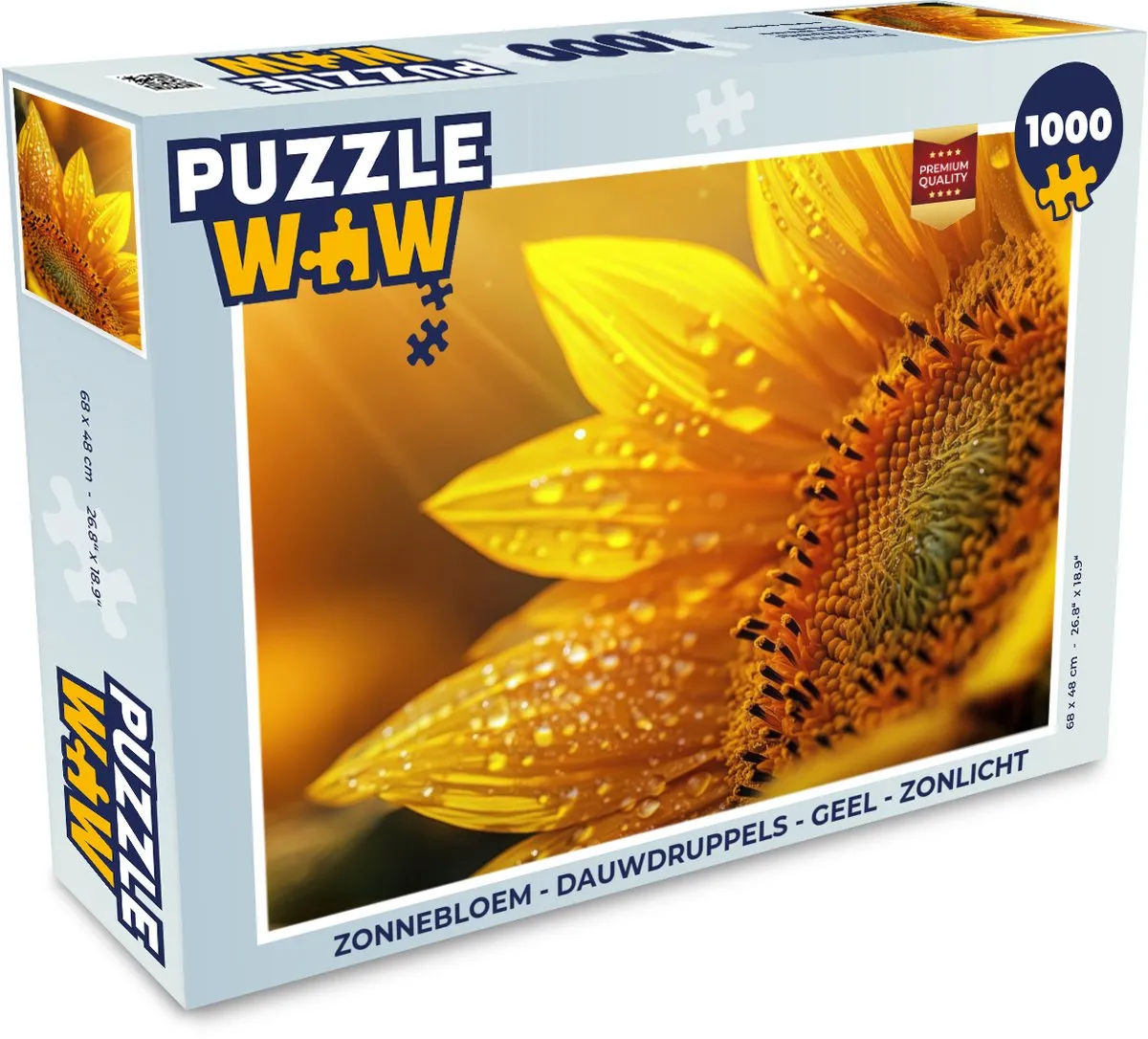 PuzzleWow Zonnebloem Legpuzzel 1000 Stuks - Geel