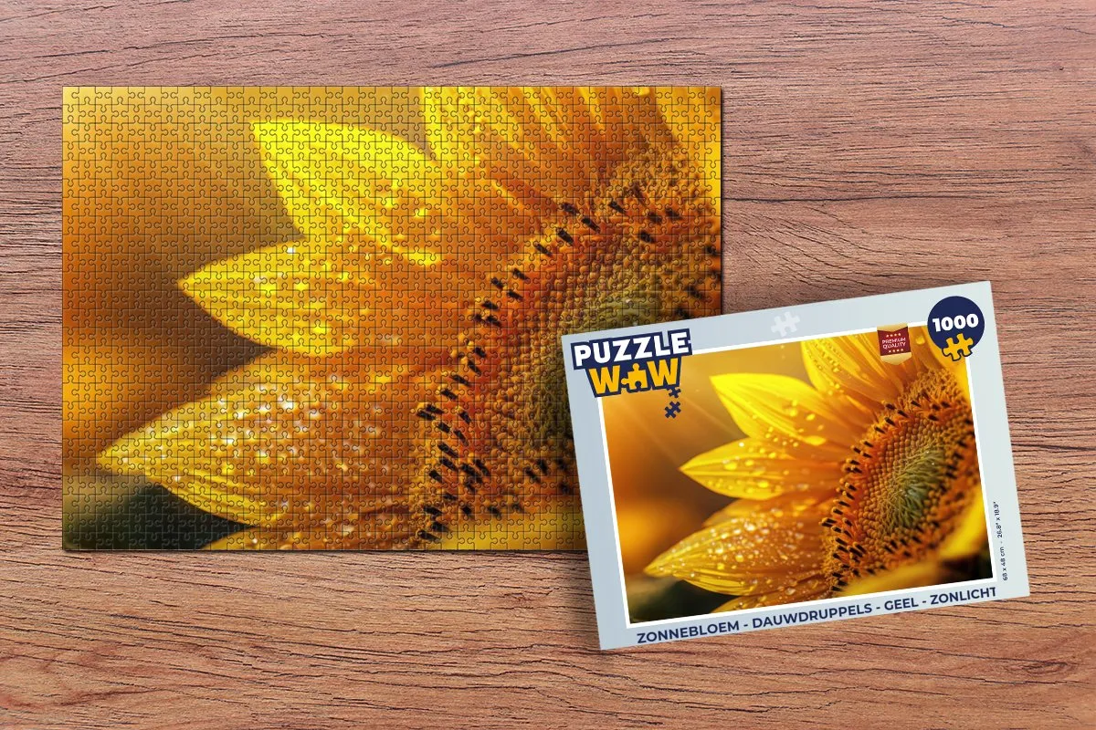 PuzzleWow Zonnebloem Legpuzzel 1000 Stuks - Geel