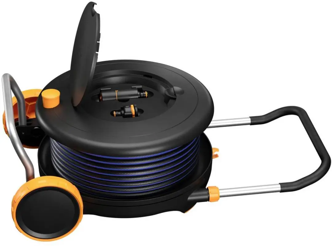 Fiskars Comfort Waterwheel Slangwagen 13mm 31.5m - Zwart/Oranje - afbeelding 4 van 6