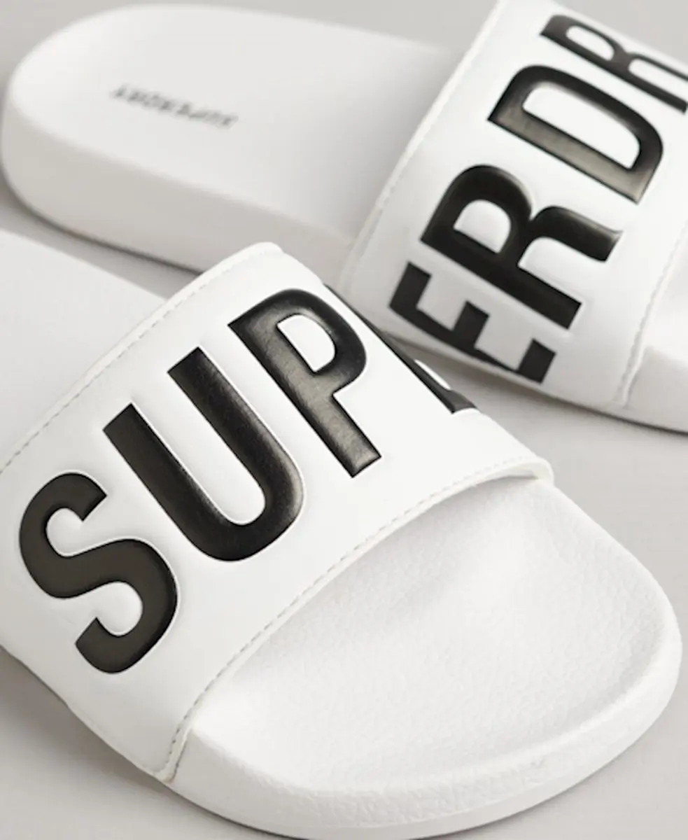 Superdry Dames Code Core Badslippers Optic/Black - afbeelding 5 van 6
