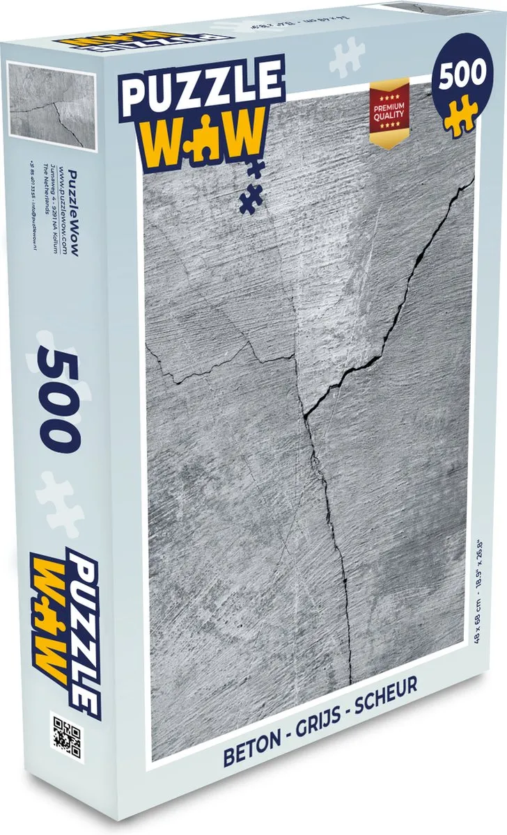 PuzzleWow Beton Scheur Legpuzzel 500 Stuks - Multicolor