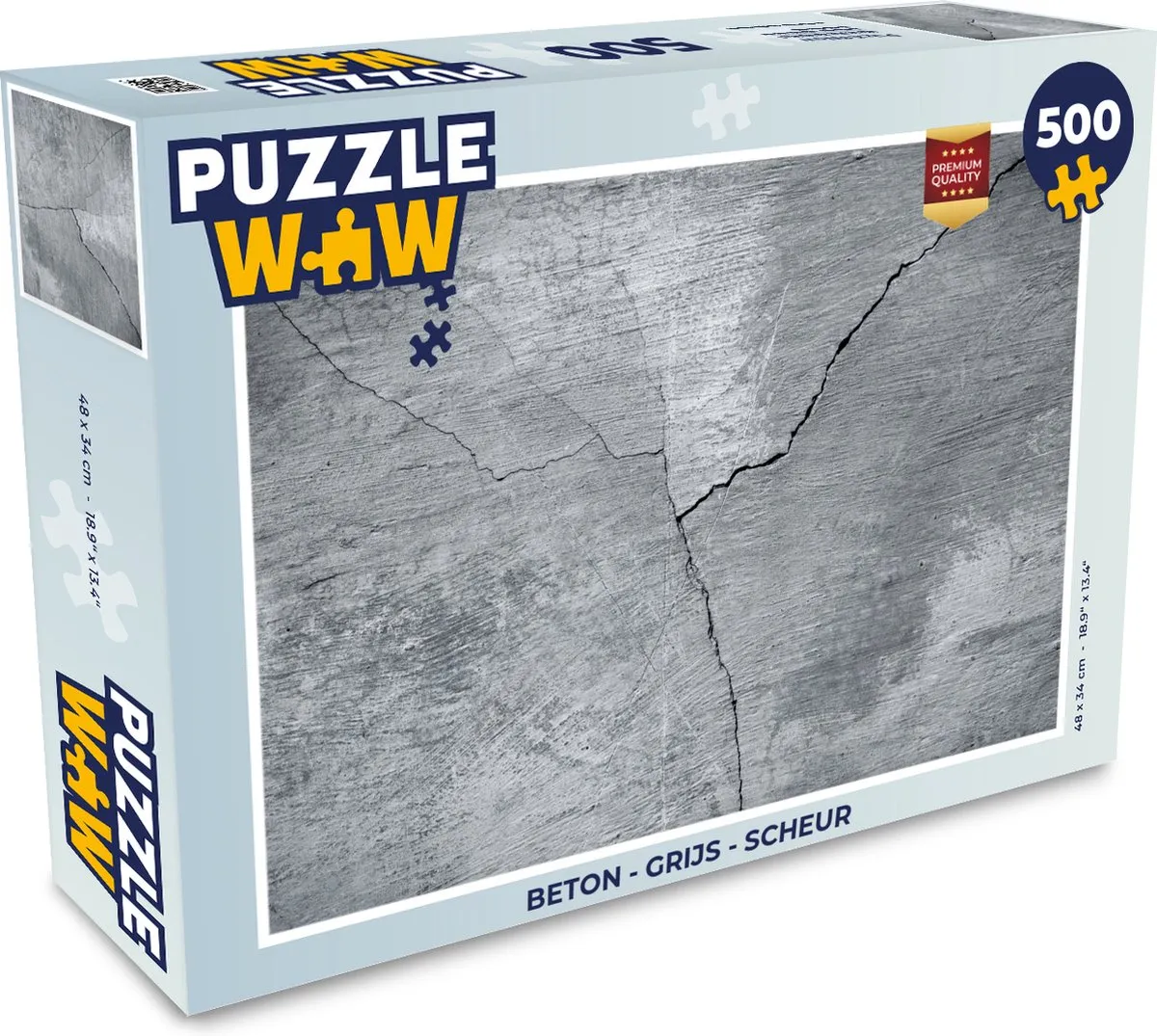 PuzzleWow Beton Scheur Legpuzzel 500 Stuks - Multicolor