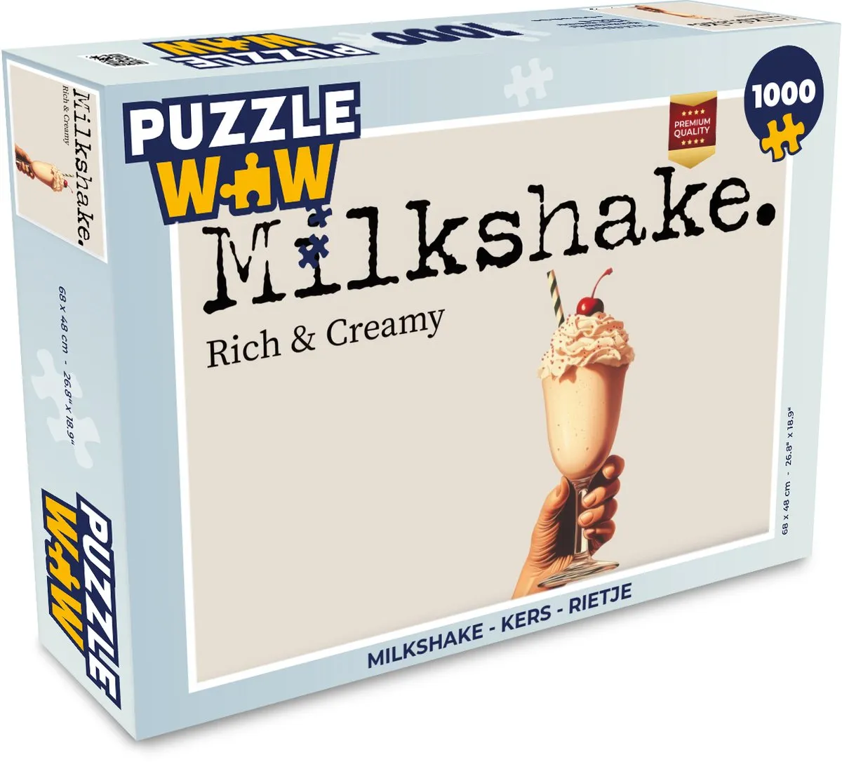 PuzzleWow Milkshake Legpuzzel 1000 Stuks - Kers/Rietje