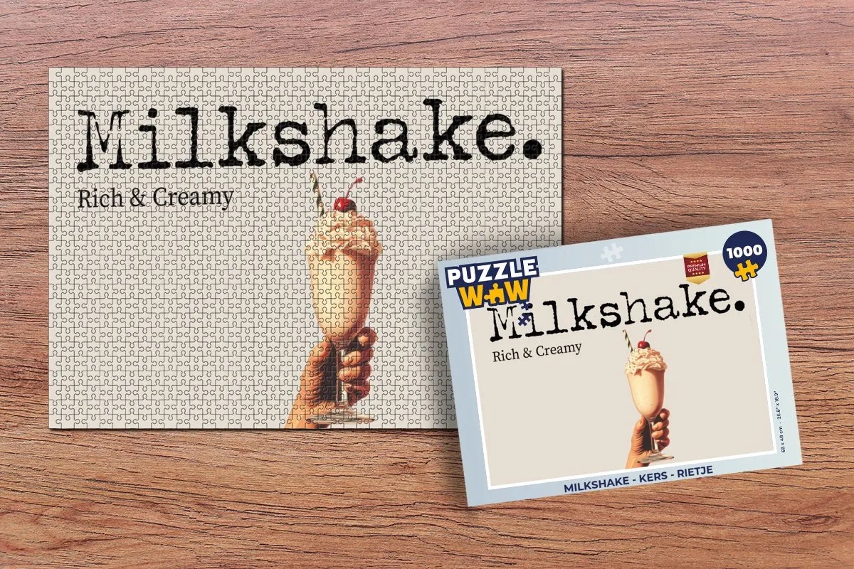 PuzzleWow Milkshake Legpuzzel 1000 Stuks - Kers/Rietje