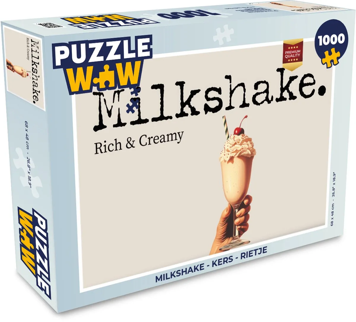 PuzzleWow Milkshake Legpuzzel 1000 Stuks - Kers/Rietje