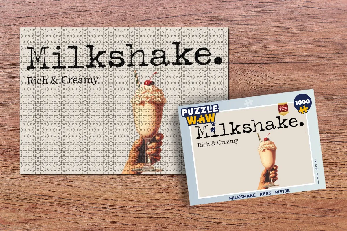 PuzzleWow Milkshake Legpuzzel 1000 Stuks - Kers/Rietje