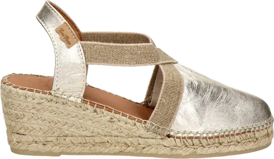 Toni Pons Tossa platinum leren espadrilles dames (TOSSA plati)