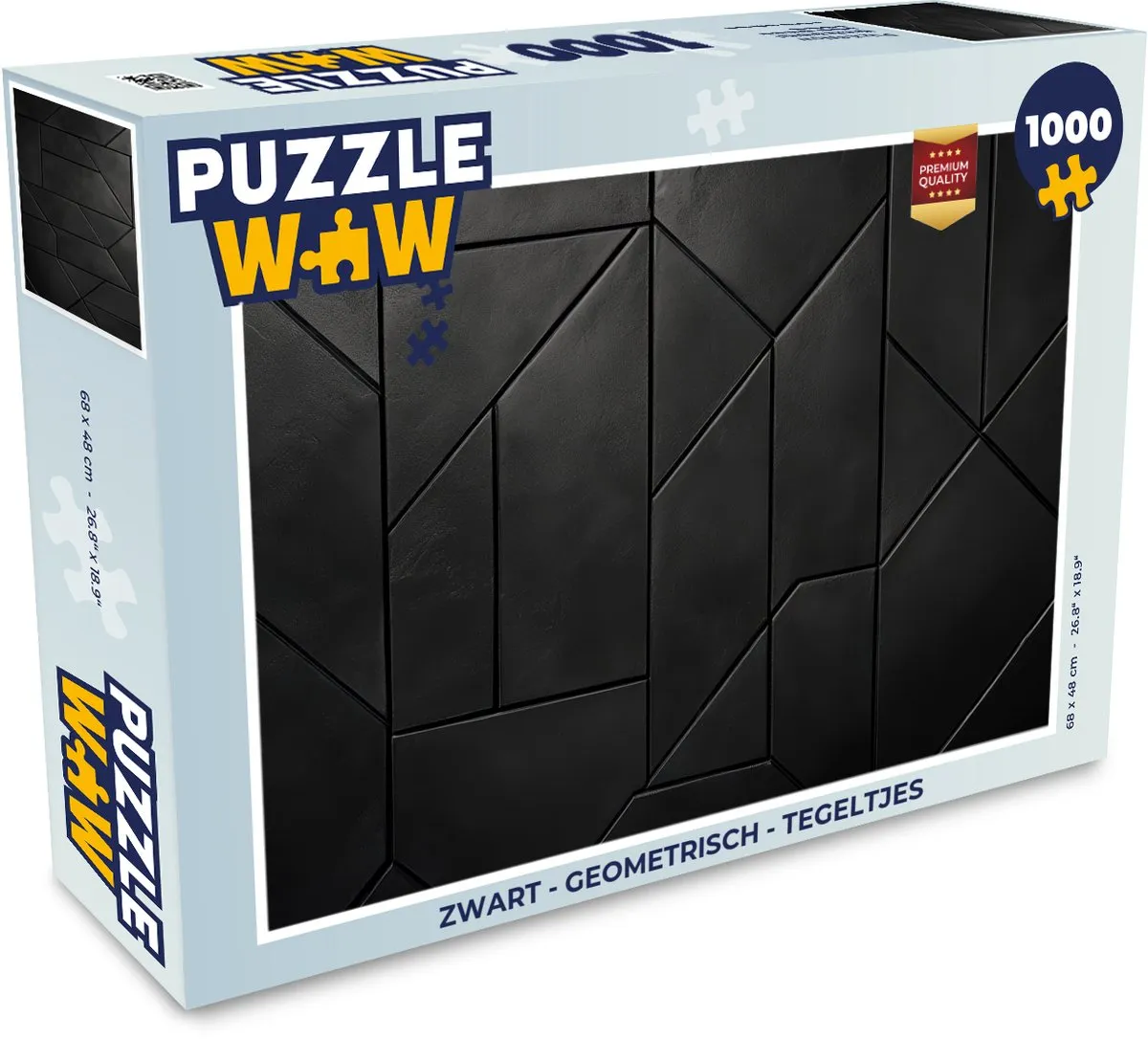 PuzzleWow Geometrische Tegels Puzzel 1000 Stuks - Zwart