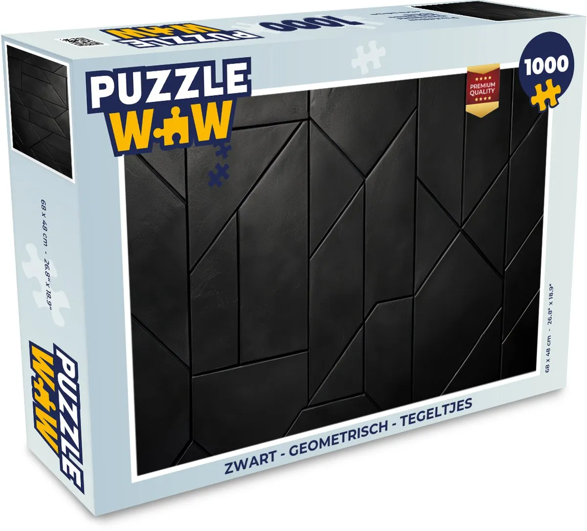 PuzzleWow Geometrische Tegels Puzzel 1000 Stuks - Zwart