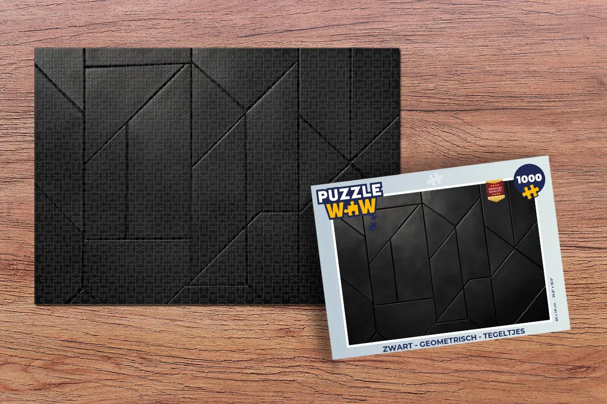 PuzzleWow Geometrische Tegels Puzzel 1000 Stuks - Zwart