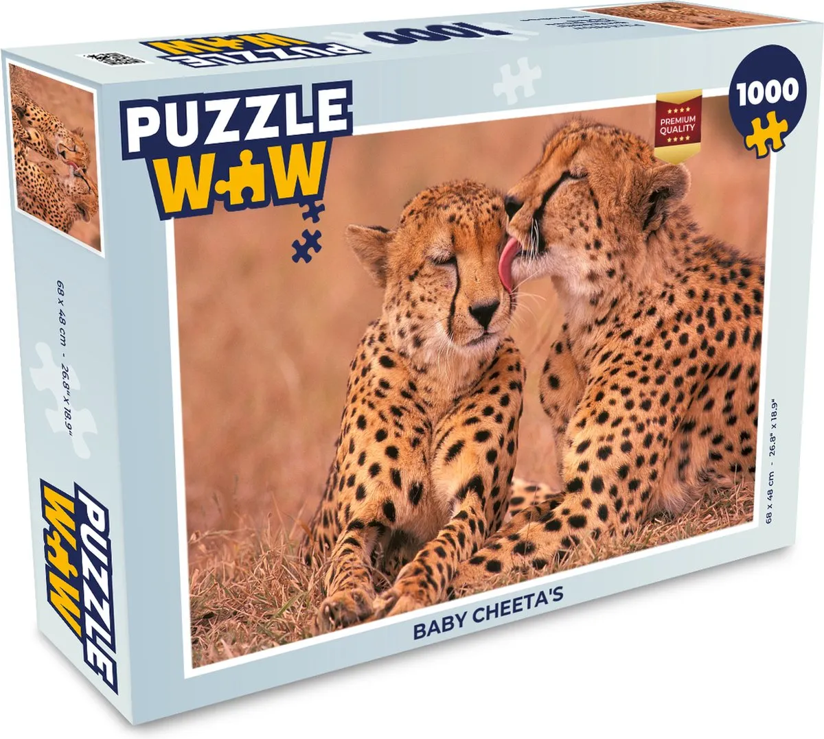 PuzzleWow Baby Cheeta's Legpuzzel 1000 Stuks - Multicolor