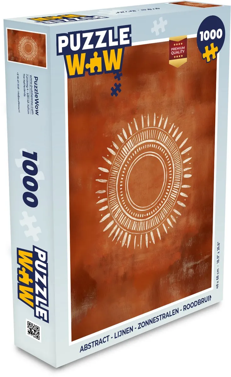 PuzzleWow Abstract Zonnestralen Legpuzzel 1000 Stuks - Roodbruin