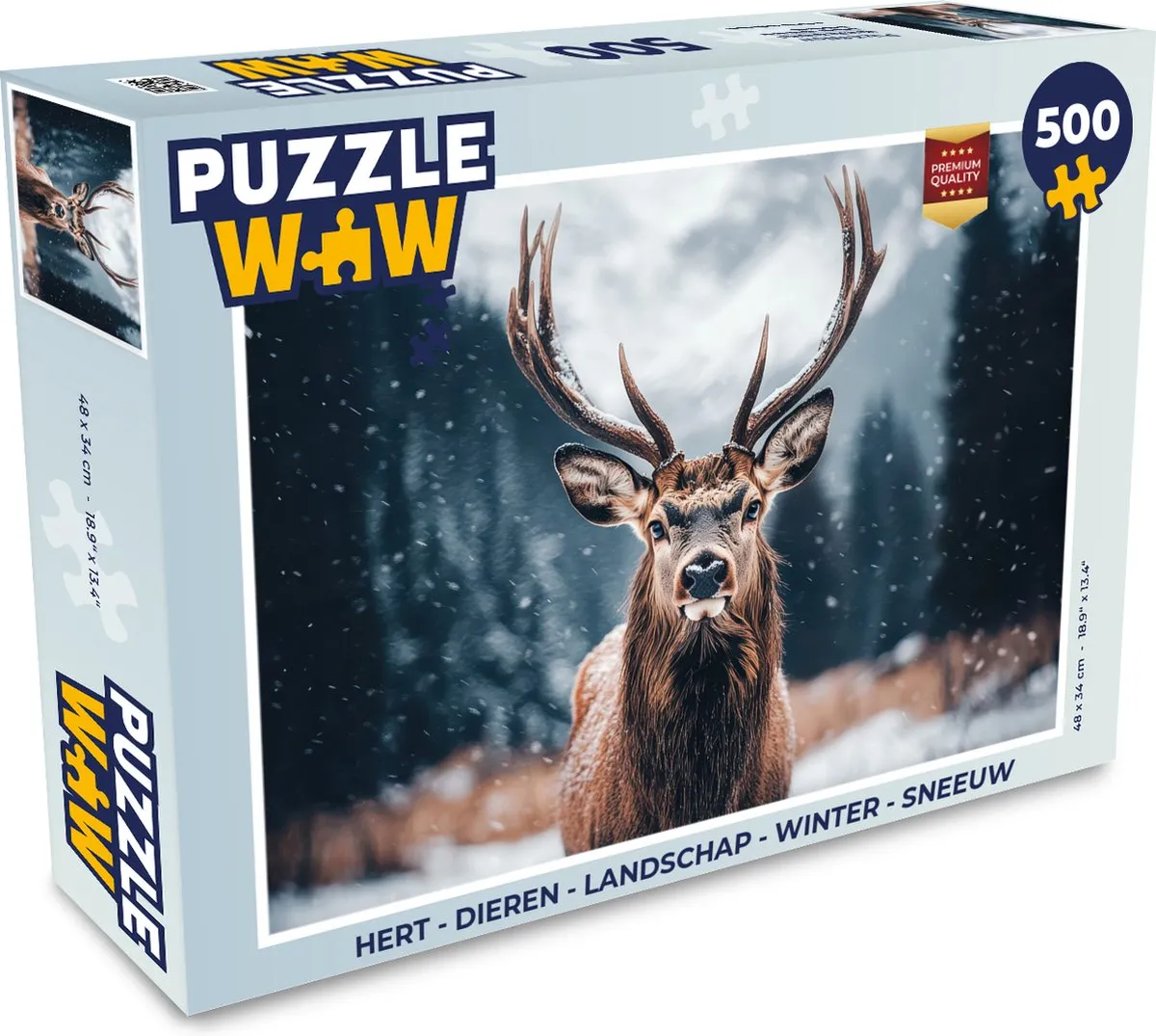 PuzzleWow Hert Puzzel 500 Stuks - Natuur