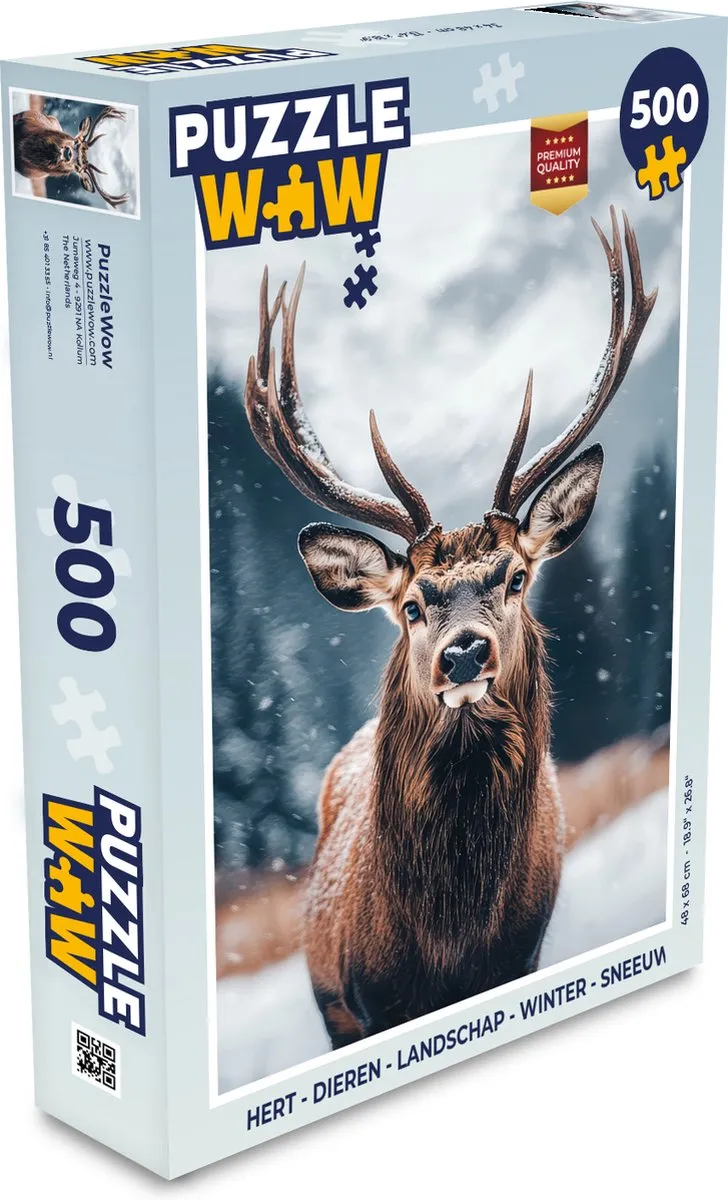 PuzzleWow Hert Puzzel 500 Stuks - Natuur