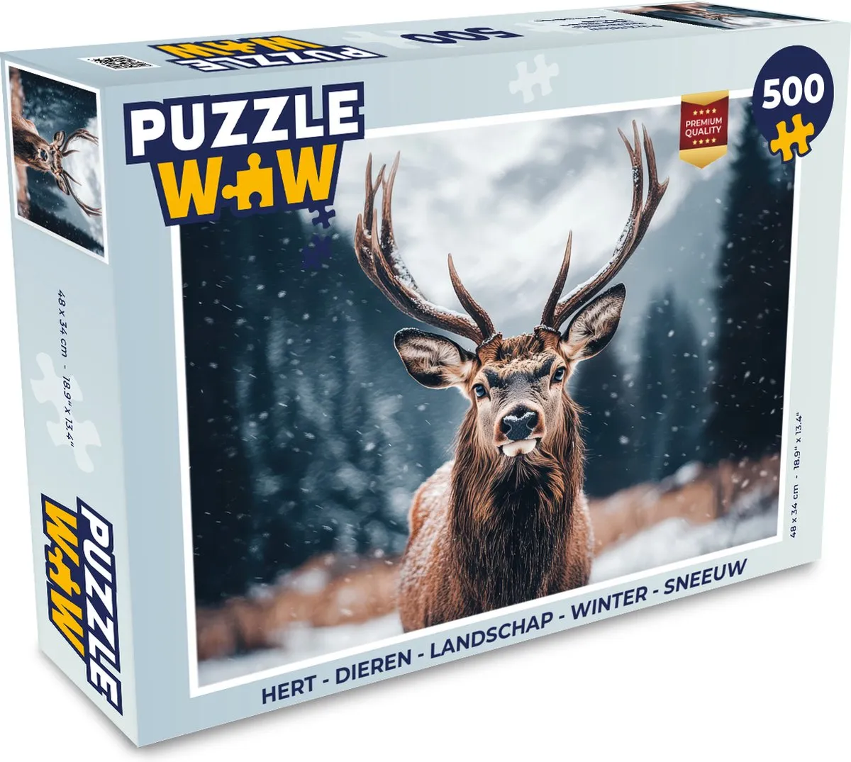 PuzzleWow Hert Puzzel 500 Stuks - Natuur
