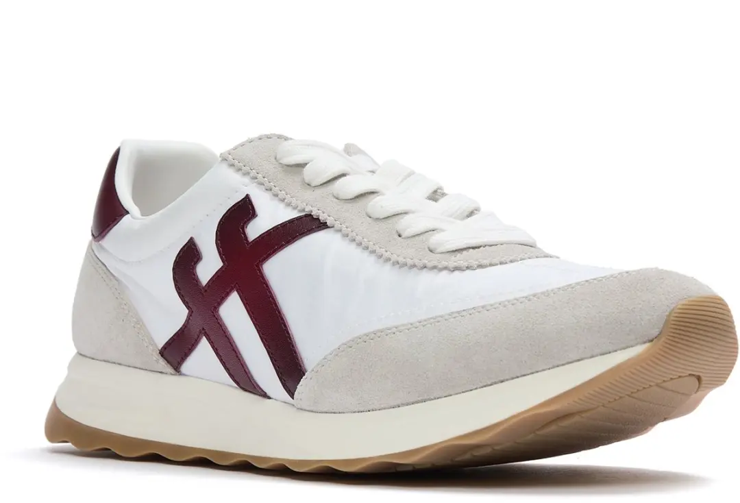 FitFlop Retro-Q FF sneakers van stof/suède Urban Wit/Donker Merlot WIT