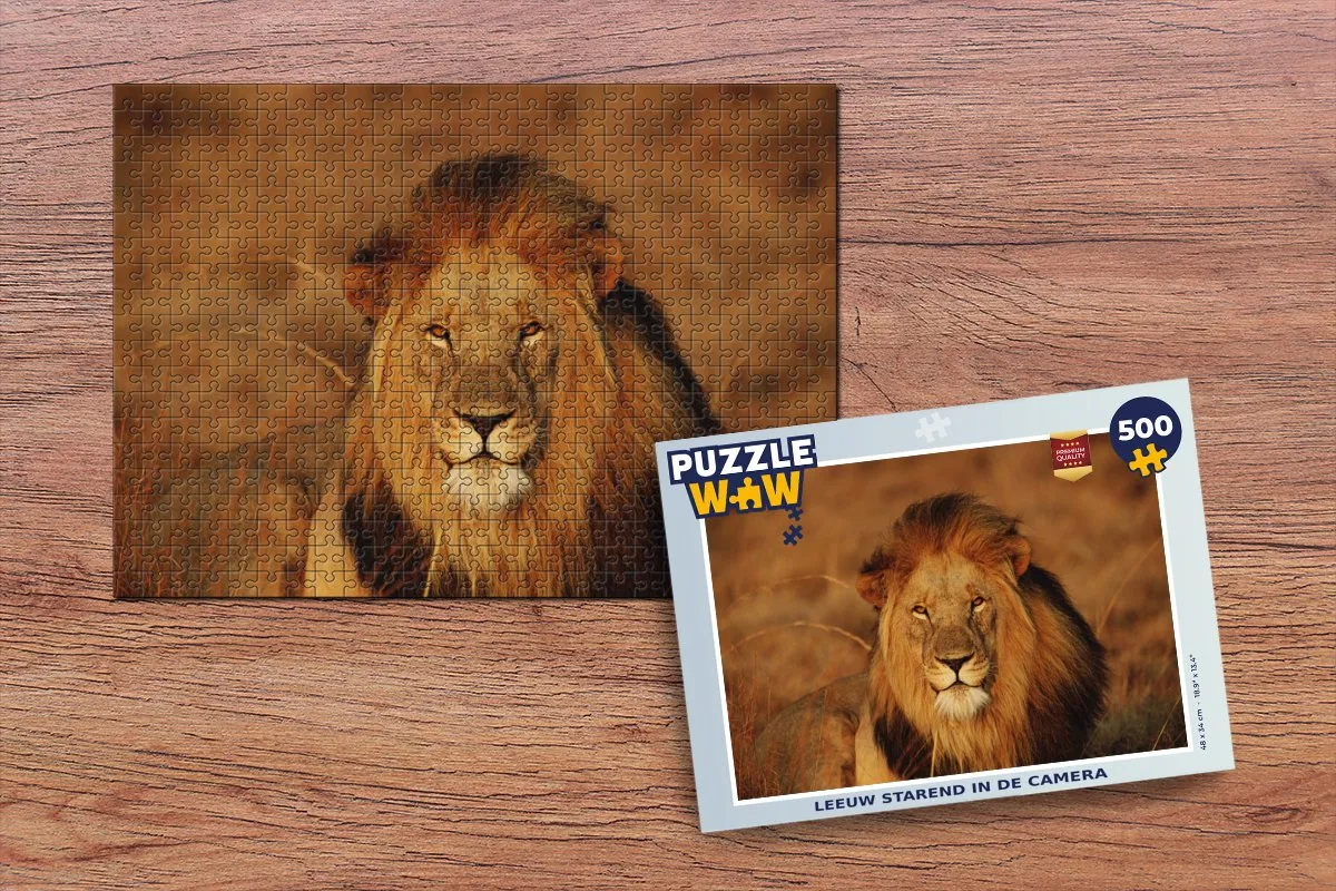 PuzzleWow Leeuw Portret Legpuzzel 500 Stuks - Multicolor