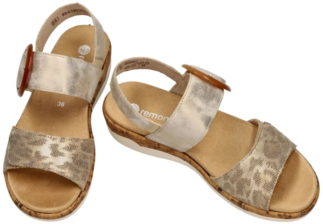 Remonte R6853 Dames Sandalen - Maat 41 - Goud - afbeelding 2 van 4
