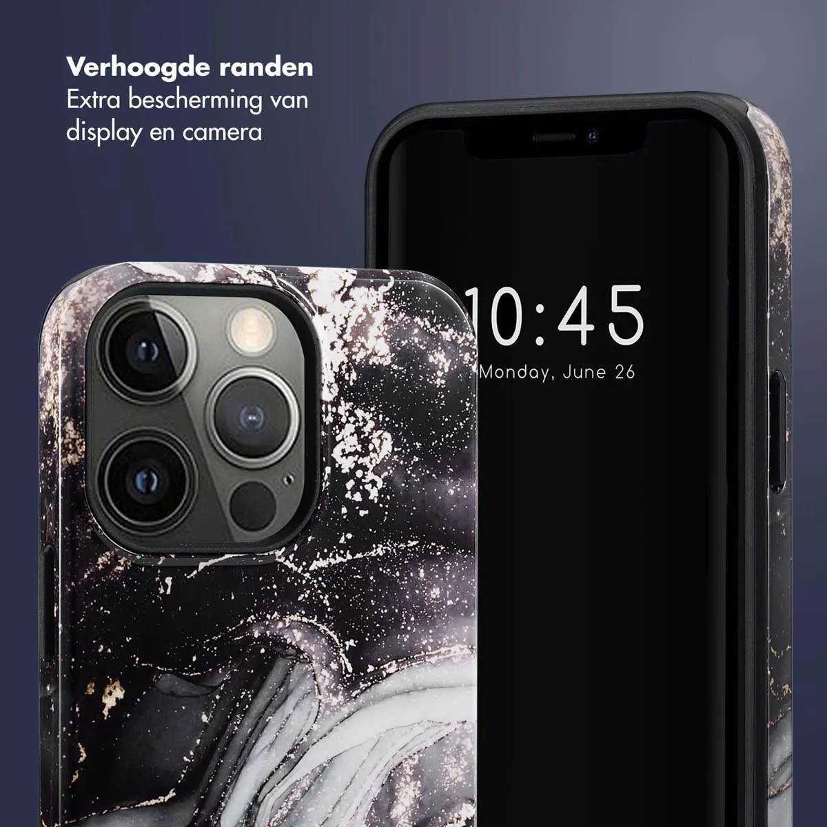 Selencia Hoesje iPhone 13 Pro Chic Marble Black