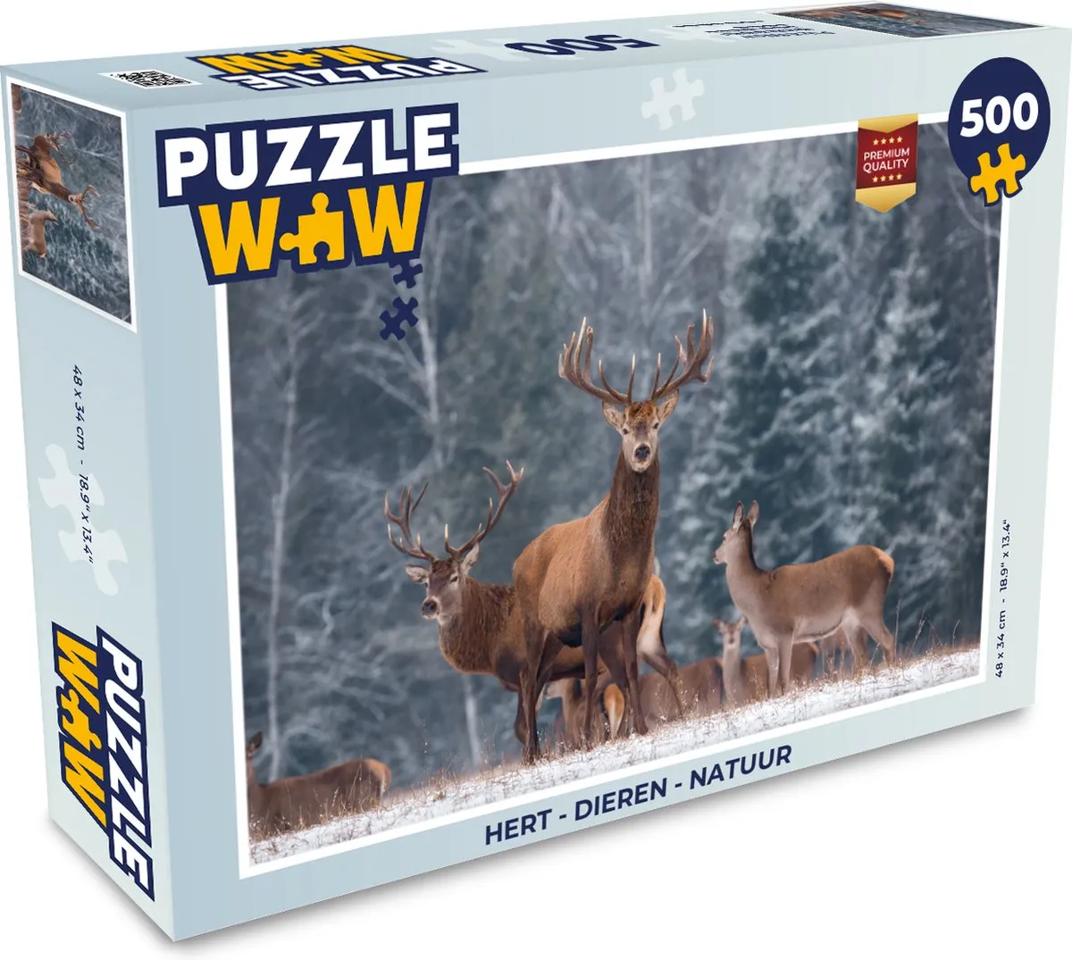 PuzzleWow Hert Legpuzzel 500 Stuks - Multicolor
