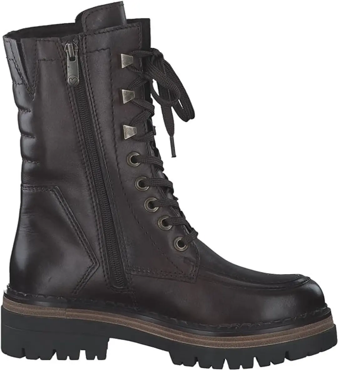 Marco Tozzi 2-2611-41 361 kleur Cafe gevoerde stoere desertboots veterboots rits