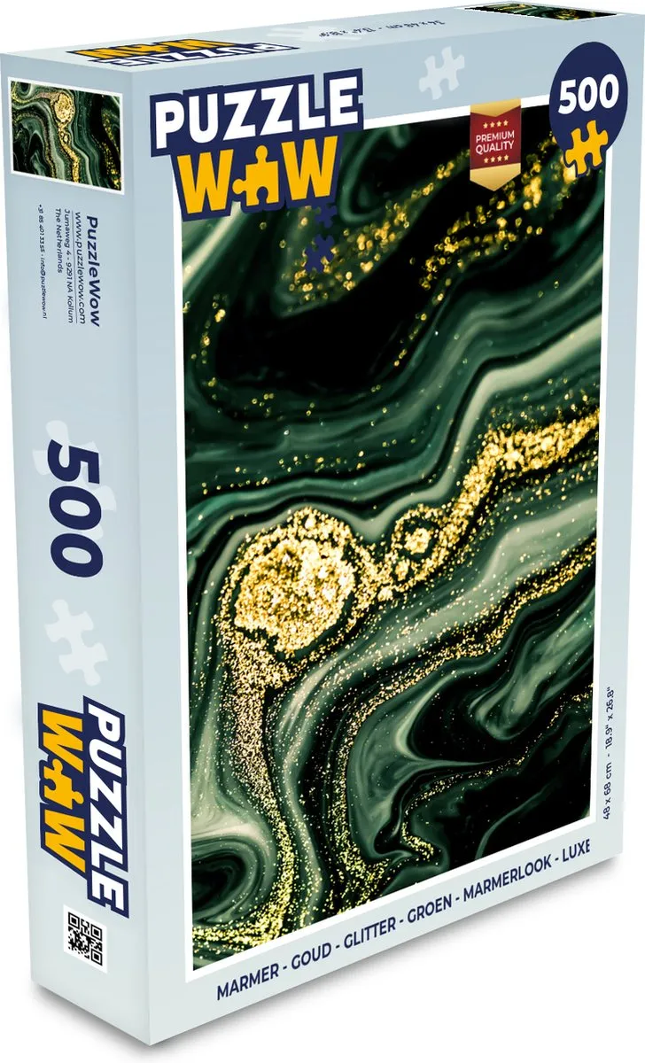 PuzzleWow Marmerlook Legpuzzel 500 Stuks - Multicolor