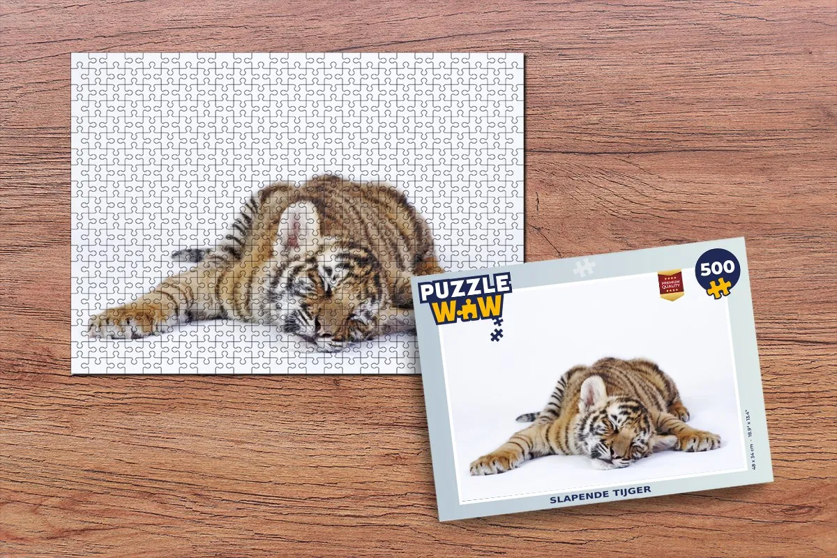 PuzzleWow Tijger Slaap Legpuzzel 500 Stuks - Multicolor