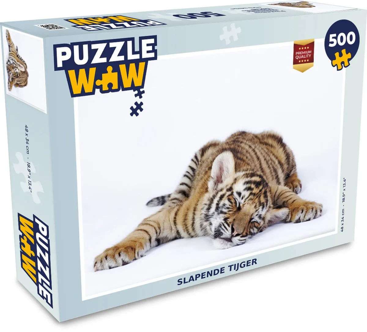 PuzzleWow Tijger Slaap Legpuzzel 500 Stuks - Multicolor