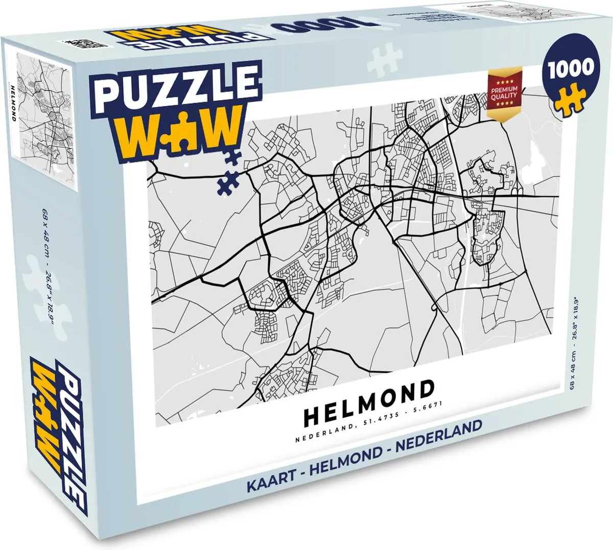 PuzzleWow Legpuzzel Helmond Nederland 1000 Stuks - Multicolor