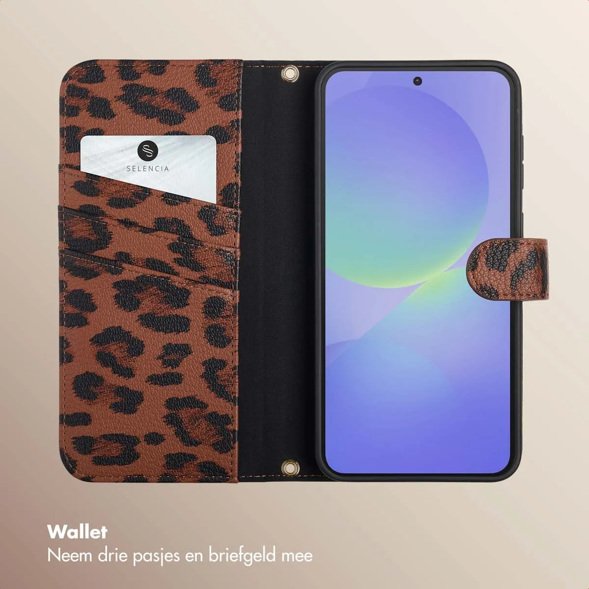 Selencia Hoesje Samsung Galaxy A36/A56 - 3 Pasjes - Mocha Brown - afbeelding 4 van 6