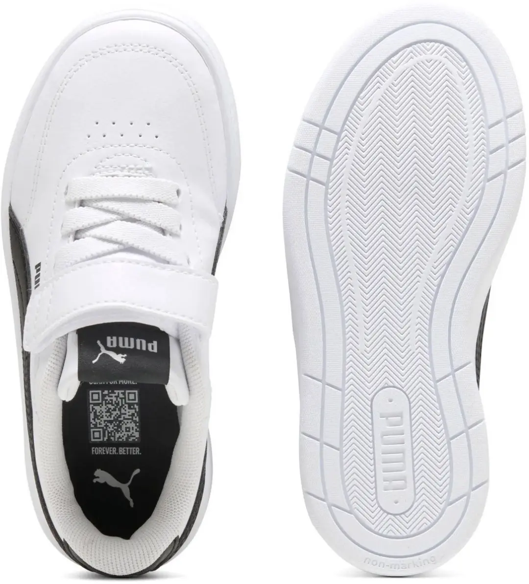 PUMA Court Classic Clean Junior - Schoenmaat 33 - Wit/Zwart - afbeelding 6 van 6