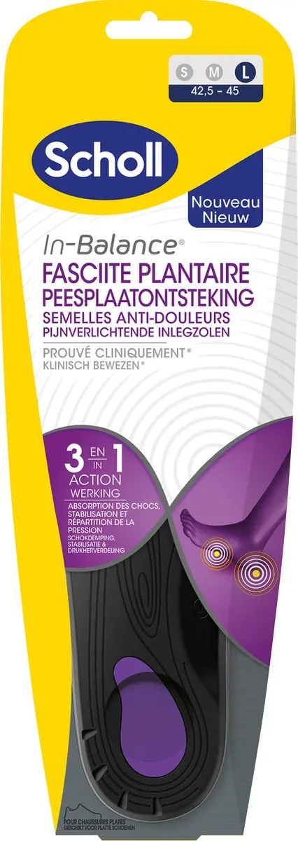 Scholl In-Balance Inlegzolen Peesplaatontsteking Large - 43-45