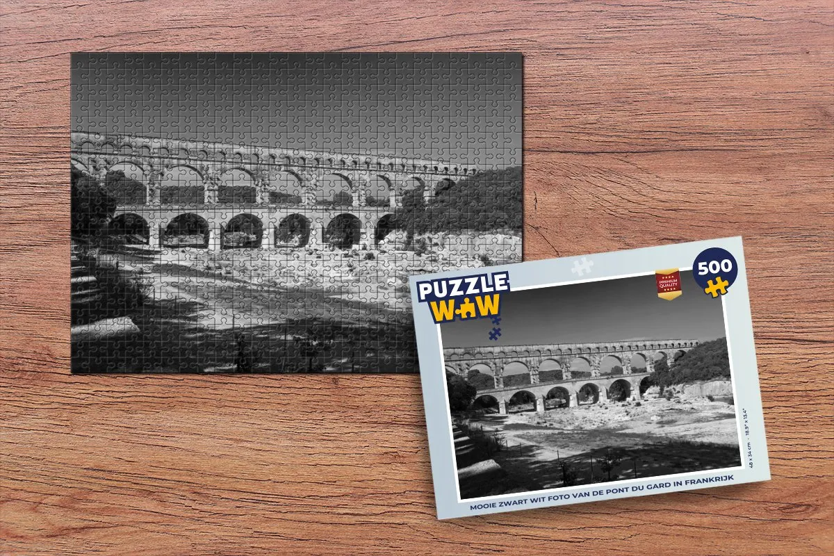 PuzzleWow Legpuzzel Pont du Gard 500 Stuks - Multicolor