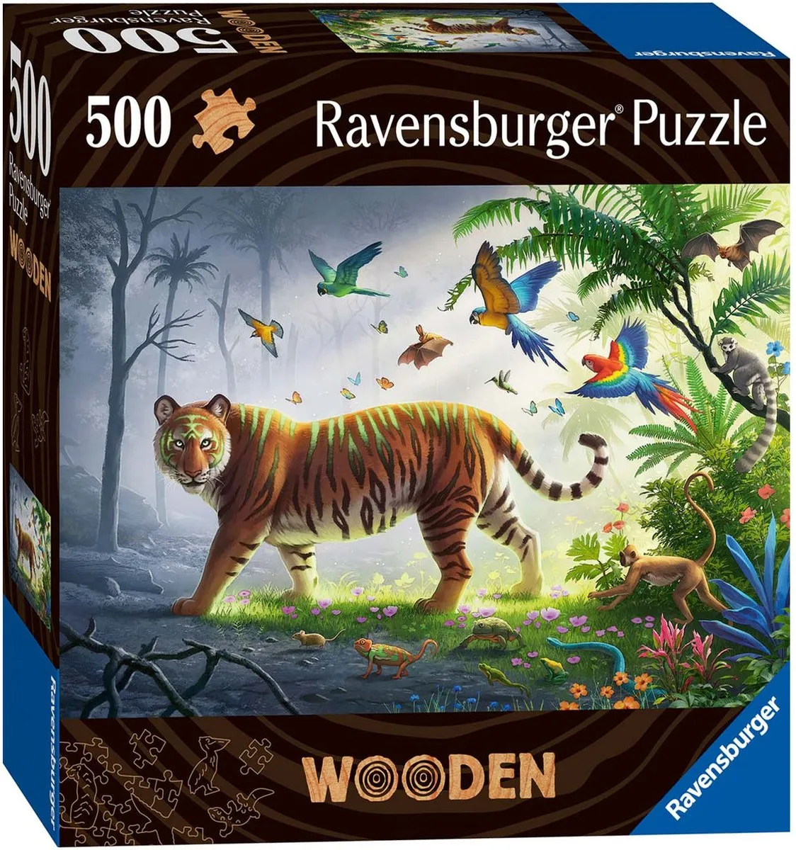 Ravensburger Houten Legpuzzel 500 Stuks Tijger - Multicolor