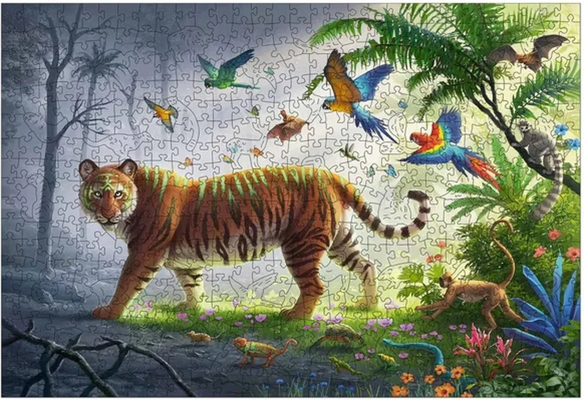 Ravensburger Houten Legpuzzel 500 Stuks Tijger - Multicolor
