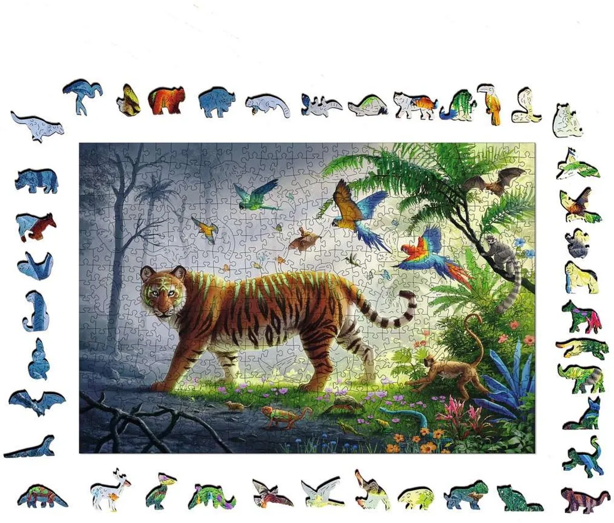 Ravensburger Houten Legpuzzel 500 Stuks Tijger - Multicolor