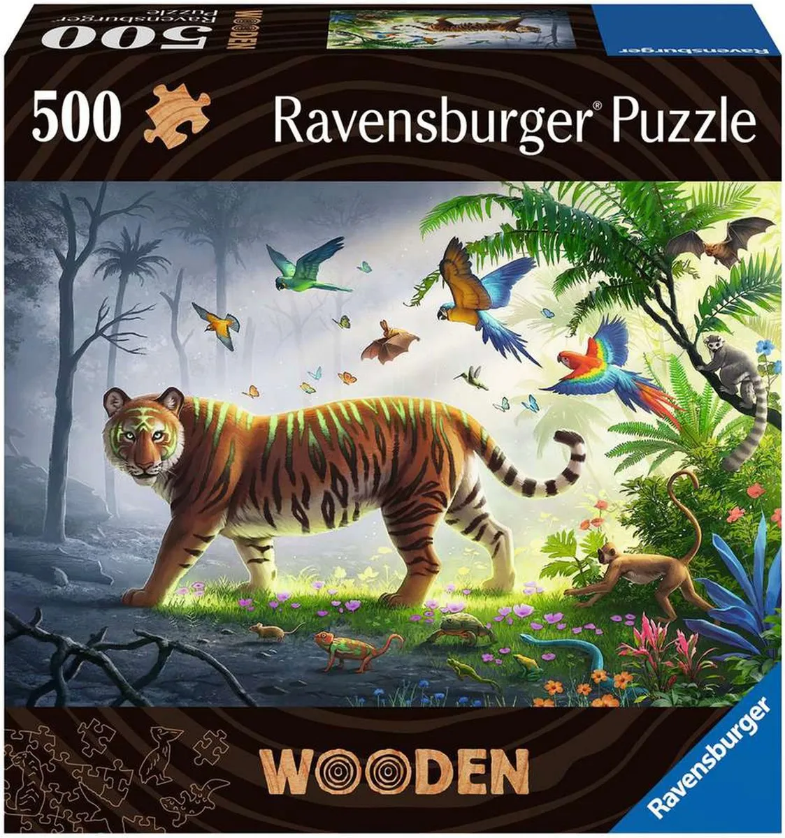 Ravensburger Houten Legpuzzel 500 Stuks Tijger - Multicolor