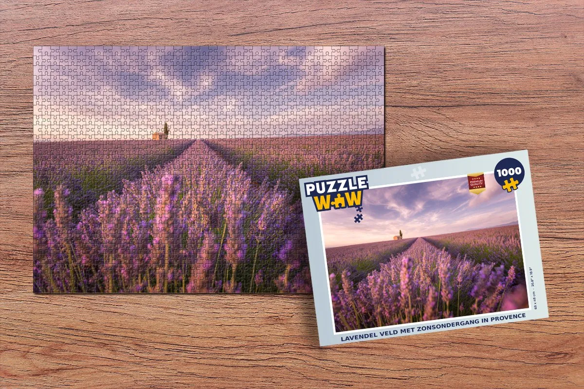 PuzzleWow Legpuzzel 1000 Stuks - Provence Lavendelveld