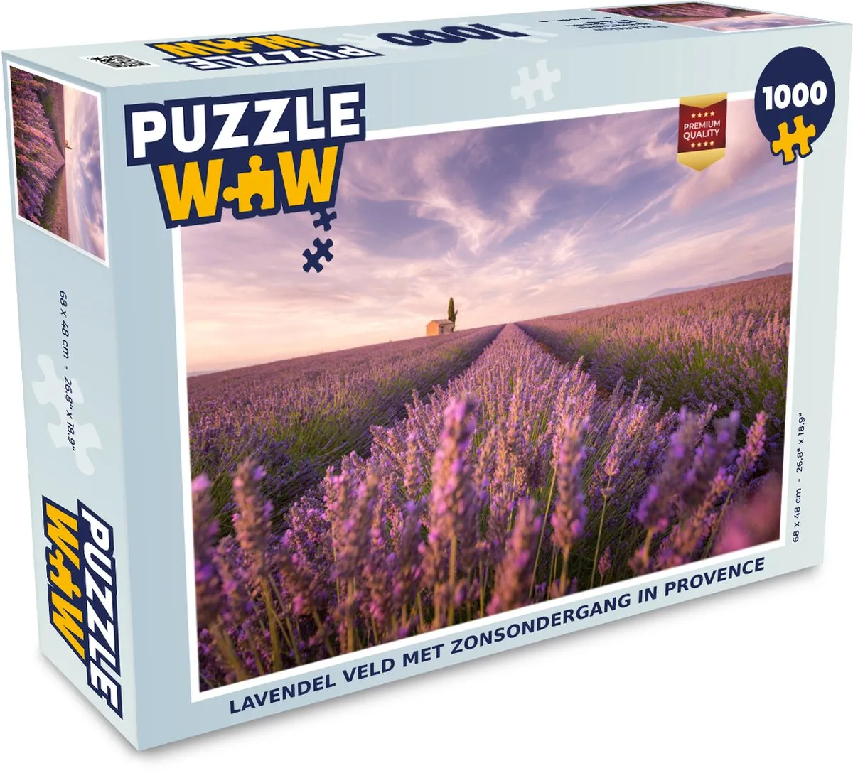 PuzzleWow Legpuzzel 1000 Stuks - Provence Lavendelveld