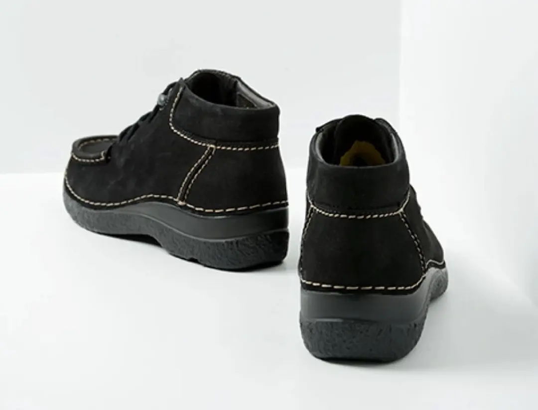 Wolky Seamy Moc Hoge Veterschoenen - Zwart Nubuck - afbeelding 3 van 6