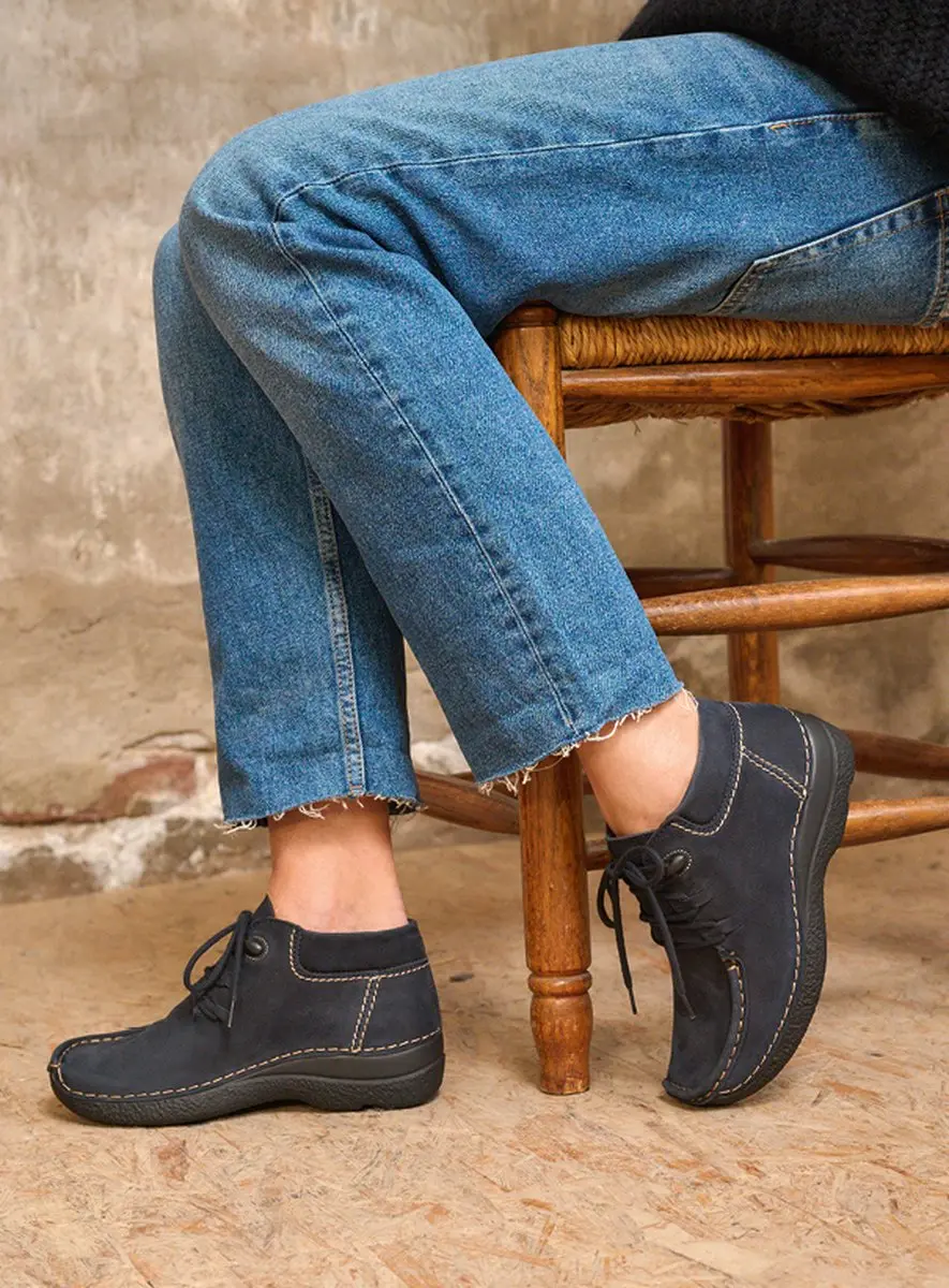 Wolky Seamy Moc Hoge Veterschoenen - Zwart Nubuck - afbeelding 4 van 6