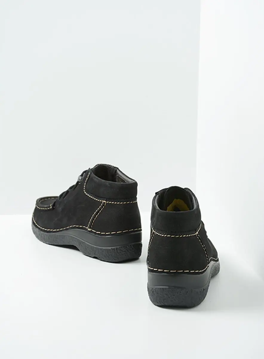 Wolky Seamy Moc Hoge Veterschoenen - Zwart Nubuck - afbeelding 6 van 6