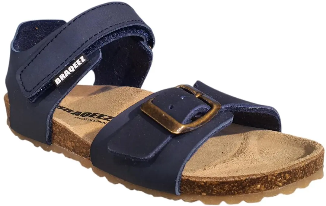 Braqeez 426415-720 Platte Sandalen - Blauw - Leer