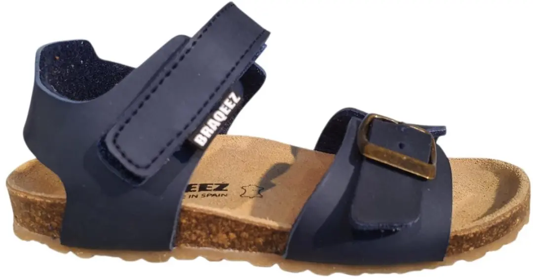 Braqeez 426415-720 Platte Sandalen - Blauw - Leer