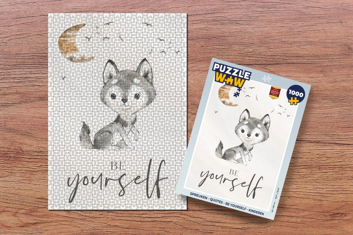 PuzzleWow Spreuken Wolf Legpuzzel 1000 Stuks - Multicolor