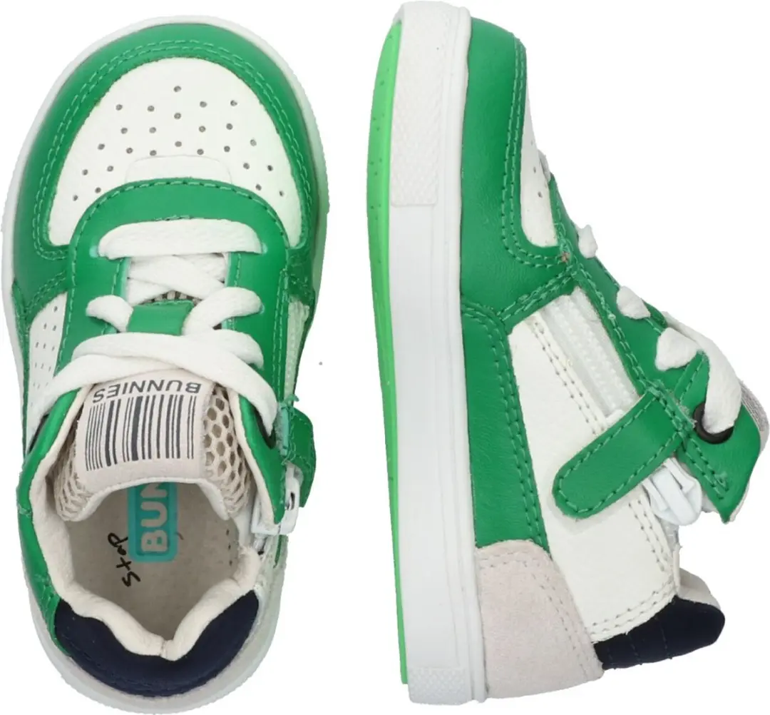 BunniesJR 224303-565 Jongens Lage Sneakers - 22 - Groen/Grijs/Wit - afbeelding 3 van 6